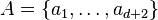 A = \{a_1, \dots, a_{d+2}\}