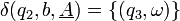 \delta(q_2, b, \underline{A}) = \{(q_3, \omega)\}