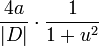 \frac{4a}{|D|}\cdot\frac1{1+u^2}