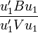 \frac{u_1'Bu_1}{u_1'Vu_1}\,