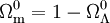 \Omega_{\rm{m}}^0 = 1 - \Omega_\Lambda^0