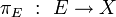 \pi_E~:~E\to X