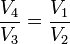 \frac{V_4}{V_3} = \frac{V_1}{V_2}