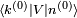 \scriptstyle \langle k^{(0)}\mid V|n^{(0)}\rangle