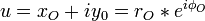 \textstyle u = x_O +i y_0 = r_O * e^{i\phi_O}