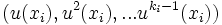 (u(x_i), u^2(x_i),...u^{k_i-1}(x_i))\;