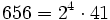 656=2^4 \cdot  41