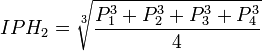 IPH_2 = \sqrt(lien){\frac{P_1^3 + P_2^3 + P_3^3 + P_4^3}{4}}