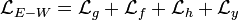 \mathcal{L}_{E-W} = \mathcal{L}_g + \mathcal{L}_f + \mathcal{L}_h + \mathcal{L}_y