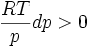 \frac {RT}{p}dp  width=