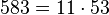 583 = 11 \cdot  53
