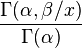 \frac{\Gamma(\alpha,\beta/x)}{\Gamma(\alpha)} \!