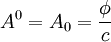 \ A^0 = A_0 = \frac{\phi}{c}~~