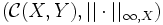 (\mathcal{C}(X,Y),||\cdot||_{\infty,X})