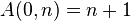 A(0, n) = n+1\,