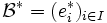 \mathcal{B}^* = (e_i^*)_{i \in I} \,\!