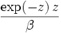 \frac{\exp(-z)\,z}{\beta}\!