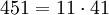 451 = 11 \cdot 41