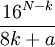 \frac{16^{N-k}}{8k+a}