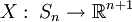 X:\;S_n\rightarrow \R^{n+1}