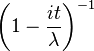 \left(1 - \dfrac{it}{\lambda}\right)^{-1}\,