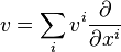 v=\sum_iv^i\frac{\partial}{\partial x^i}