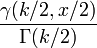 \frac{\gamma(k/2,x/2)}{\Gamma(k/2)}\,