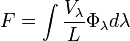 F = \int \frac{V_\lambda}{L} \Phi_\lambda d \lambda