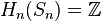 H_n(S_n) = \Z