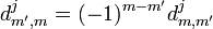 d_{m', m}^j = (-1)^{m-m'}d_{m, m'}^j