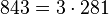 843=3 \cdot  281