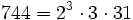  744  =2^3 \cdot  3 \cdot  31