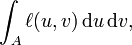 \int_A \ell(u,v)\,\mathrm du\,\mathrm dv, 