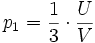p_1 = \frac{1}{3} \cdot \frac{U}{V}