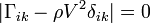  |\Gamma_{ik} - \rho V^2 \delta_{ik}|=0~  