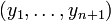 (y_1,\ldots,y_{n+1})