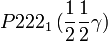 P222_1\,(\frac{1}{2}\frac{1}{2}\gamma)