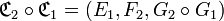  \mathfrak{C}_2 \circ \mathfrak{C}_1 = ( E_1 , F_2 , G_2 \circ G_1 ) 