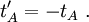 t'_A = - t_A \ .