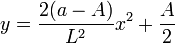 y=\frac{2(a-A)}{L^2}x^2+\frac A2