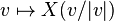 v\mapsto X(v/|v|)