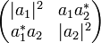 \begin{pmatrix} |a_1|^2 & a_1 a_2^* \\ a_1^* a_2 & |a_2|^2 \end{pmatrix}