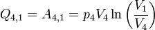 Q_{4,1} = A_{4,1} = p_4 V_4 \ln\left(\frac{V_1}{V_4}\right)