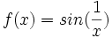 f(x)=sin(\frac{1}{x})\,