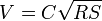 V = C \sqrt{{RS}}