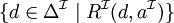 \lbrace d \in\Delta^\mathcal{I}\mid R^\mathcal{I}(d,a^\mathcal{I}) \rbrace