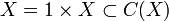 X=1\times X\subset C(X)