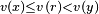 \scriptstyle{v(x) \leq v(r) < v(y)}