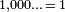 \scriptstyle 1,000\ldots\,=\,1