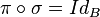 \pi\circ\sigma = Id_B